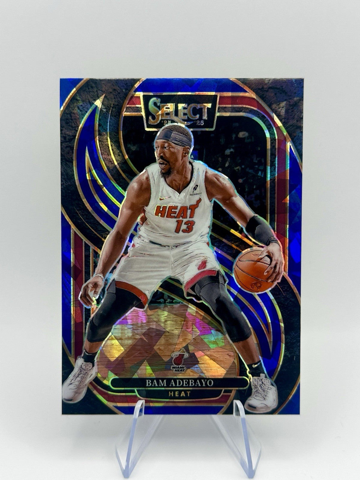 Bam Adebayo Blue Cracked Ice Panini Prizm Premier Level #163 Miami Heat Select
