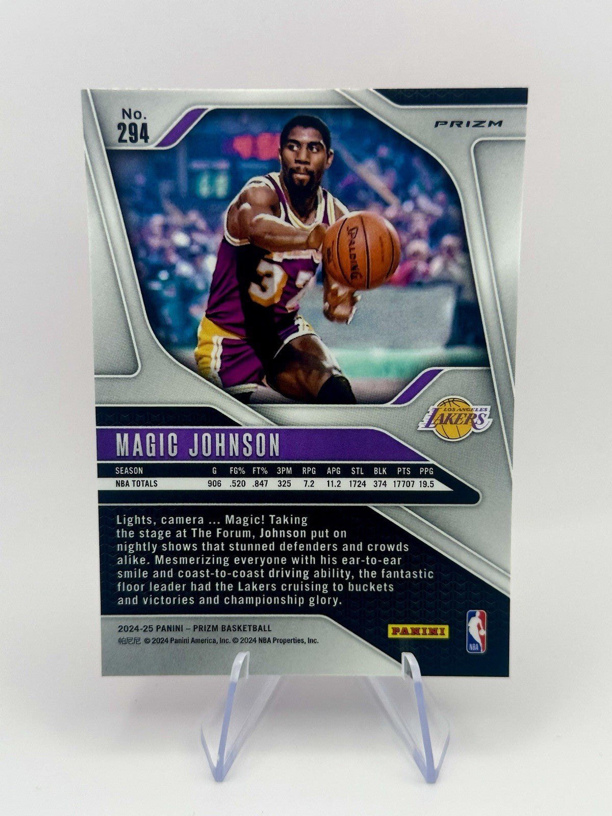2024-25 Panini Prizm Pink Ice Prizm LA Lakers Orlando Magic Johnson NBA Card