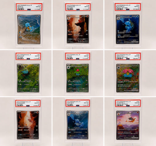 Pokemon Japanese 151 PSA 10 Complete Starter Evolution Set 9 Slabs Charizard