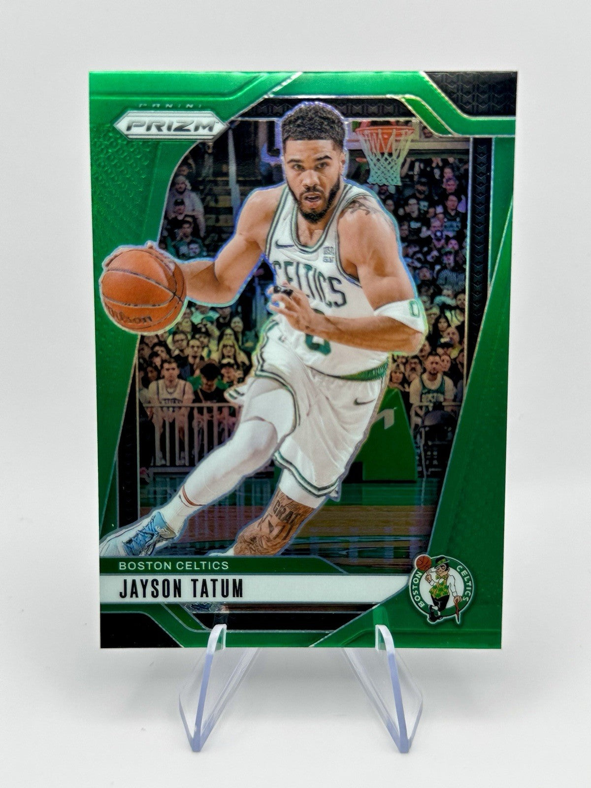 2024-25 Panini Prizm Jayson Tatum Green Prizm Boston Celtics #103 NBA Card