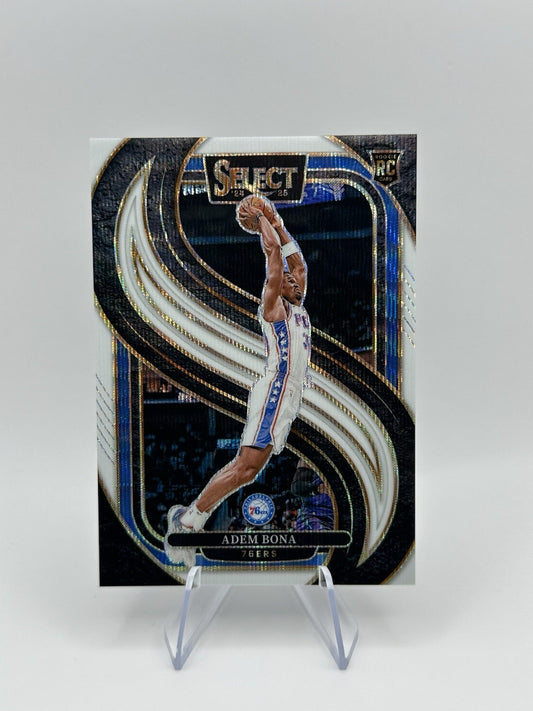 2024-25 Select Adem Bona White Wave RC #196/99 Philadelphia 76ers Premier