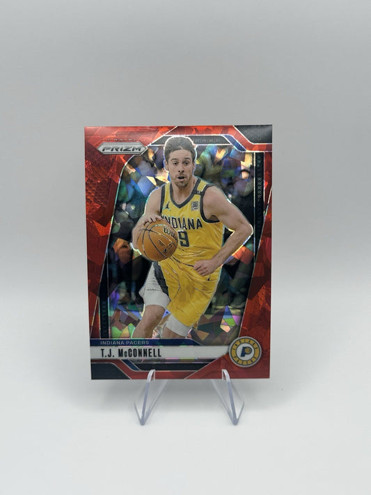 2024-25 Panini Prizm Red Cracked Ice Indiana Pacers #191 T.J. McConnell NBA Card