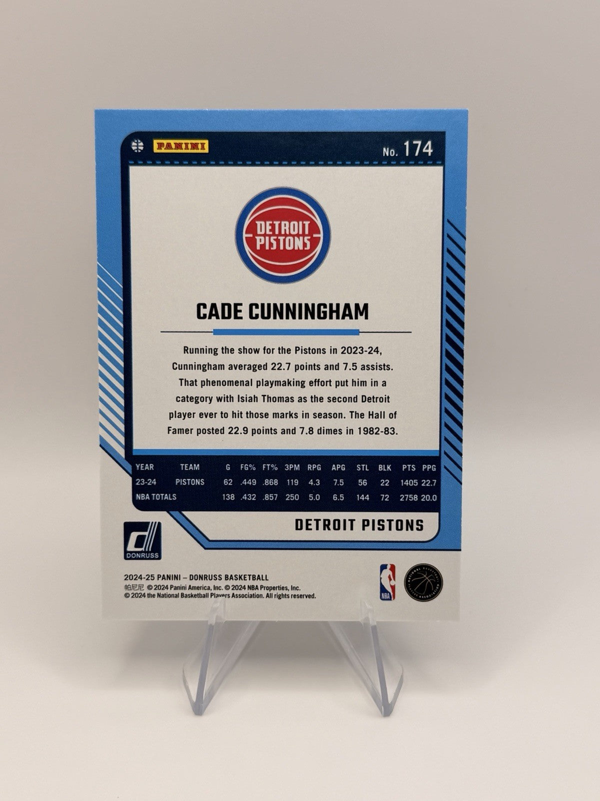 2024-25 Panini Donruss Holo Green Laser Detroit Pistons Cade Cunningham #174