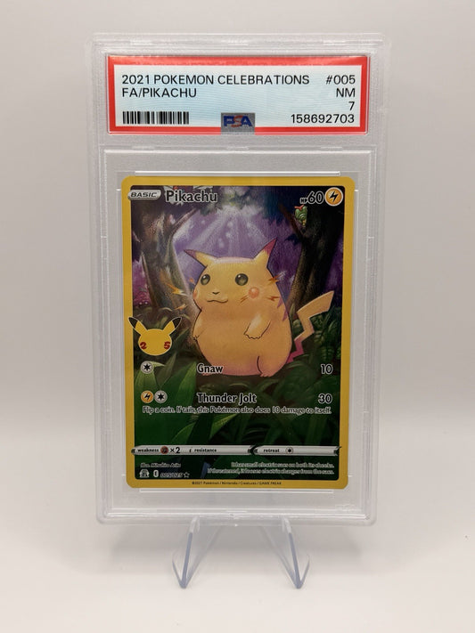 Pokémon TCG Pikachu 005/025 Celebrations Full Art Holo Rare PSA 7 2021