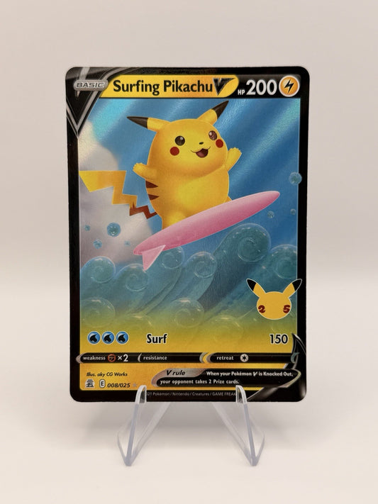 2021 Pokémon Celebrations Surfing Pikachu V 008/025 25th Anniversary
