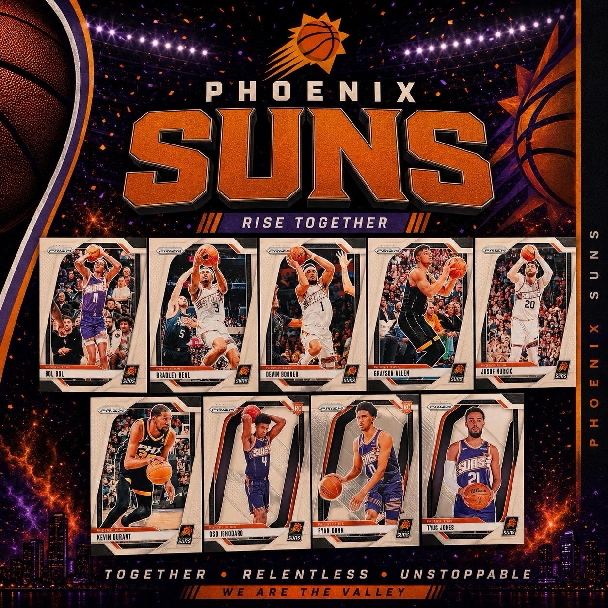 2024-25 Panini Prizm Phoenix Suns Team Lot Kevin Durant Devin Booker NBA Card