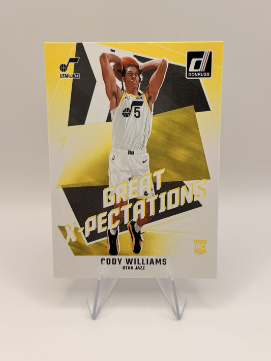 2024-25 Panini Donruss Cody Williams Rookie RC Great X-Pectations Insert Jazz #2
