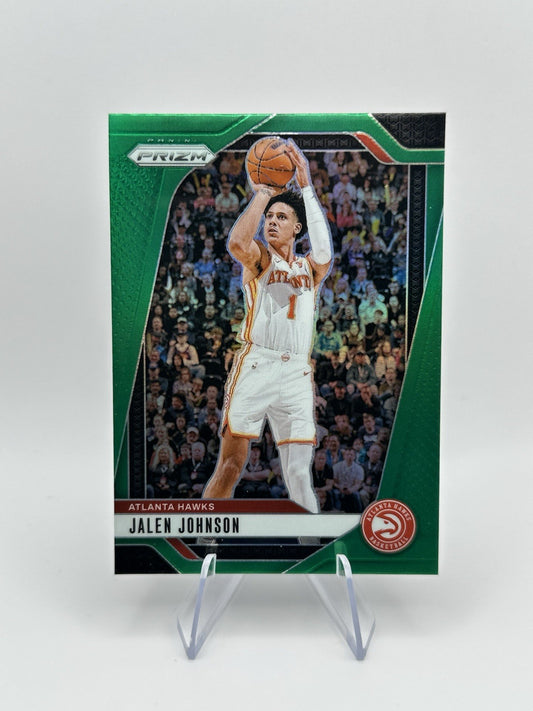 2024-25 Panini Prizm Jalen Johnson Green Prizm Atlanta Hawks #120 NBA Card