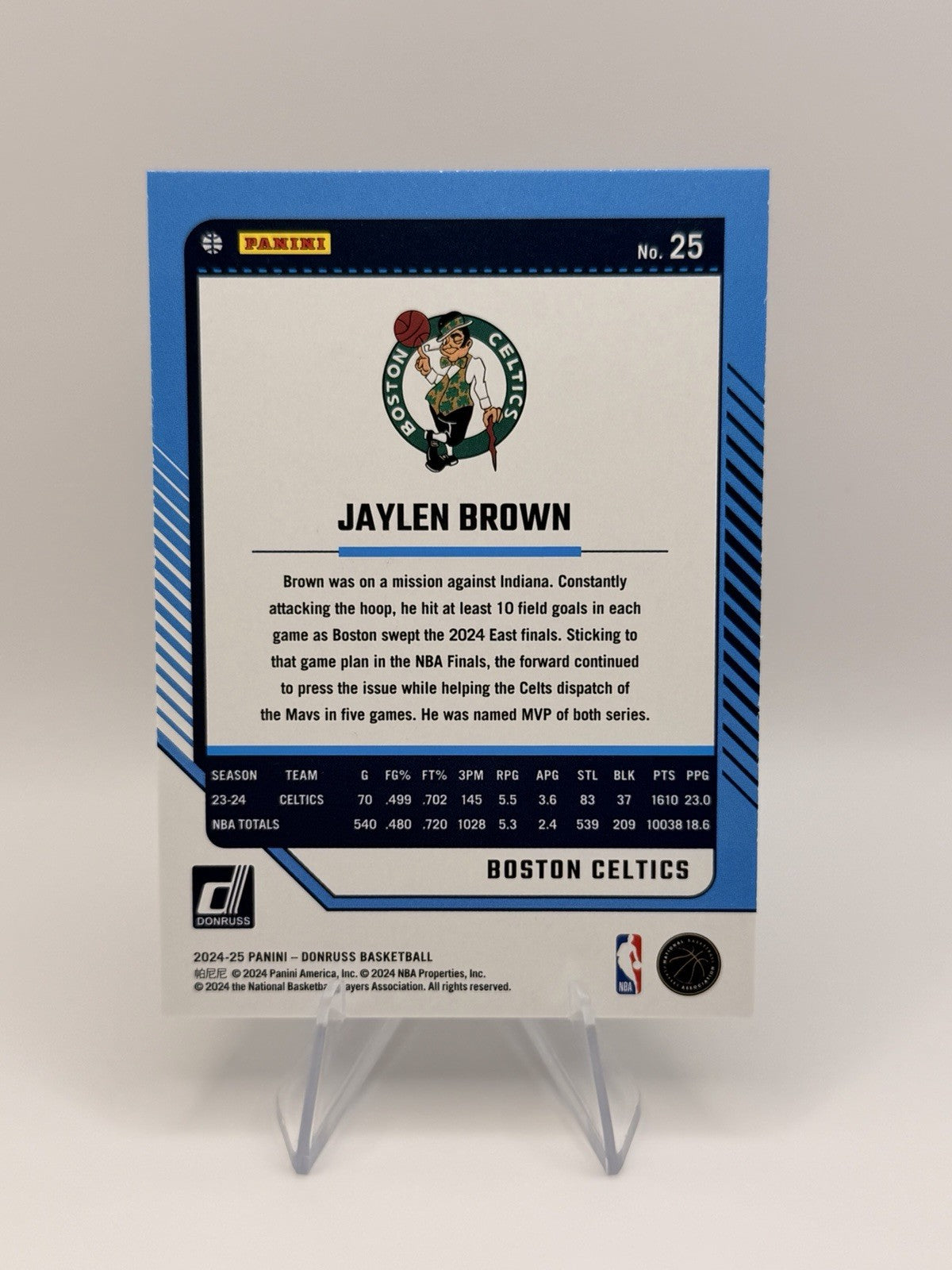 2024-25 Donruss Green Holo Laser #25 Boston Celtics Jaylen Brown Panini NBA Card
