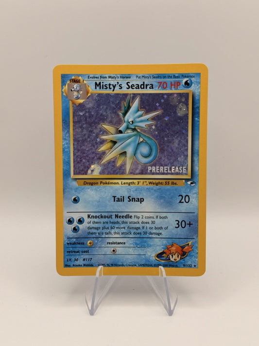Pokemon Card Misty's Seadra Prerelease Holo 9/132  Near Mint