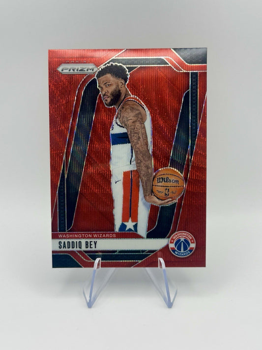 2024-25 Panini Prizm Saddiq Bey Red Wave #44 Washington Wizards NBA Card