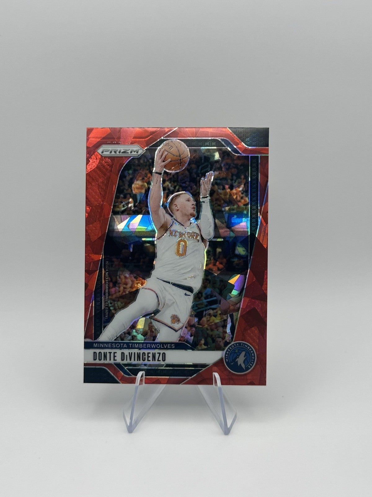 2024-25 Panini Prizm #51 Donte DiVincenzo Red Ice Minnesota Timberwolves