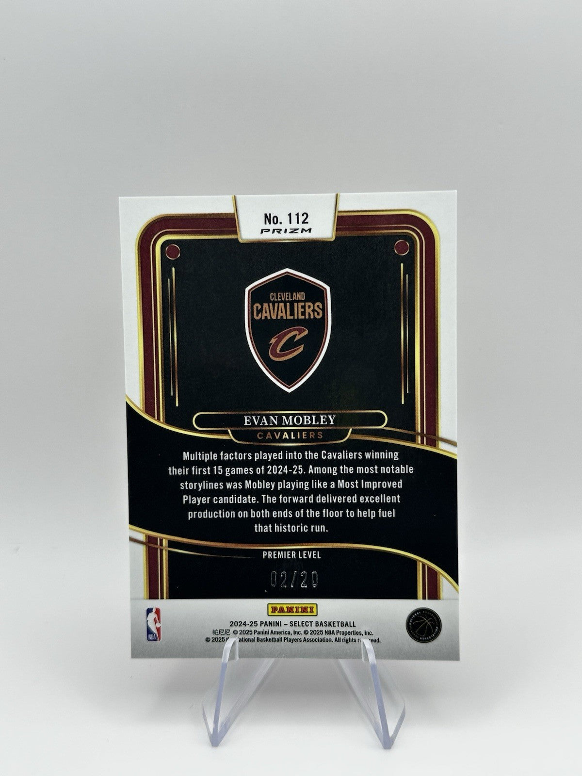 2024-25 Select Evan Mobley Wave #112 2/20 Cleveland Cavaliers NBA Card