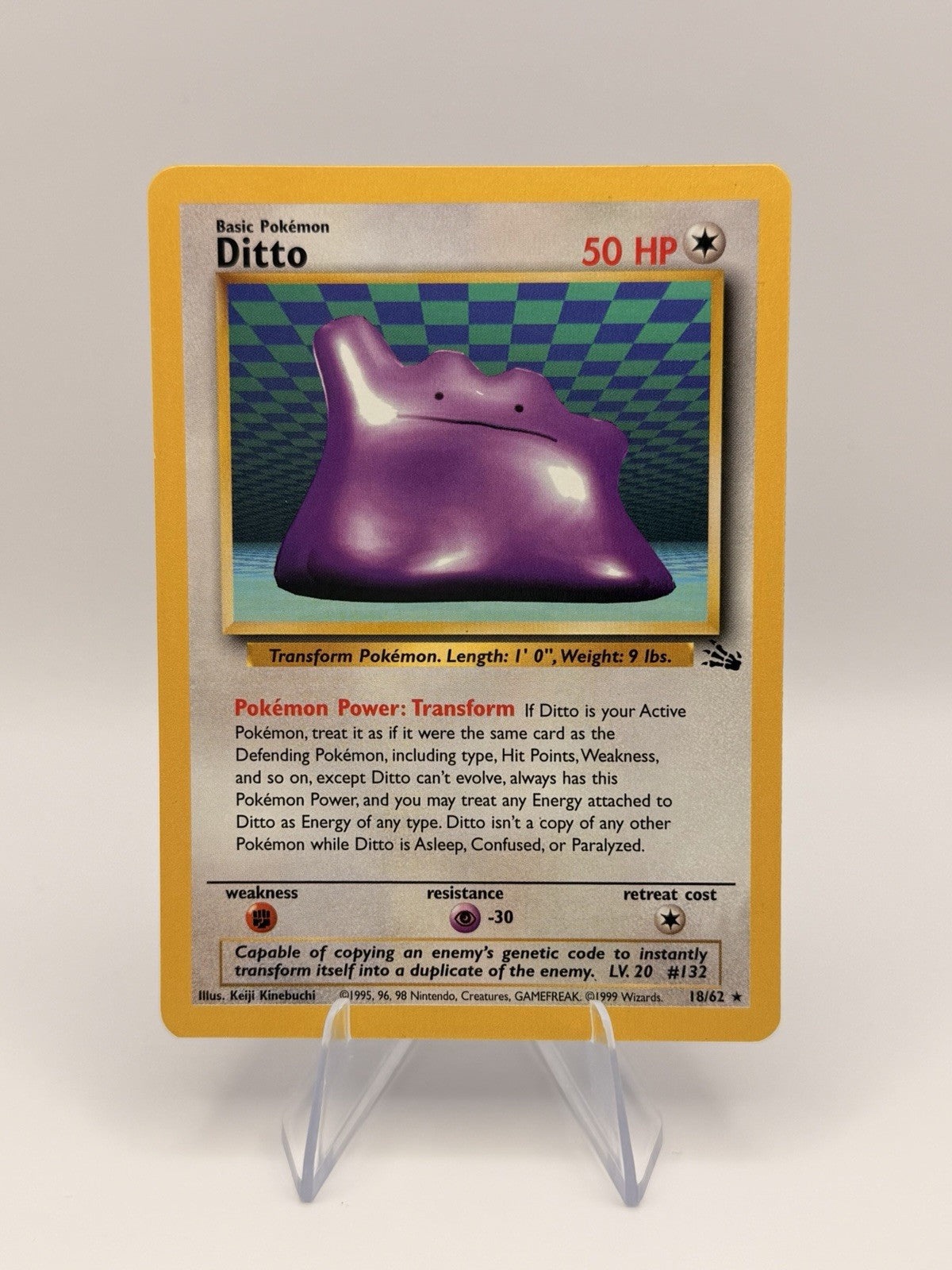 Pokémon Fossil Ditto 18/62 Rare Unlimited Vintage WOTC