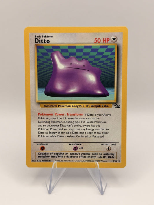 Pokémon Fossil Ditto 18/62 Rare Unlimited Vintage WOTC