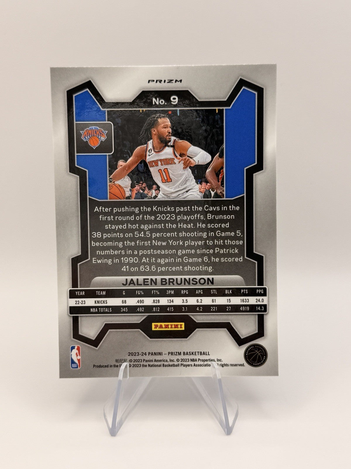 2023-24 Panini Prizm Red, White And Blue Prizms Jalen Brunson New York Knicks #9