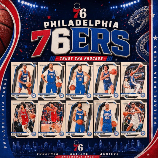 2024-25 Panini Prizm Philadelphia 76ers Team Lot Maxey Embiid McCain RC NBA Card