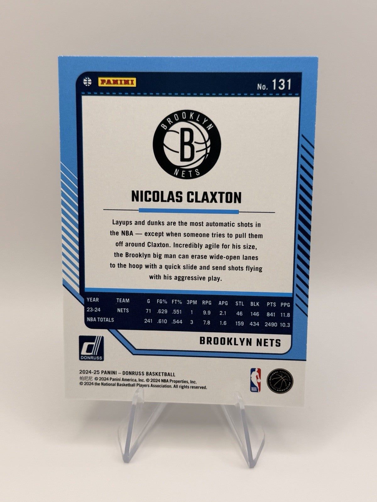 2024-25 Panini Donruss Nicolas Claxton Green Laser Parallel Brooklyn Nets #131