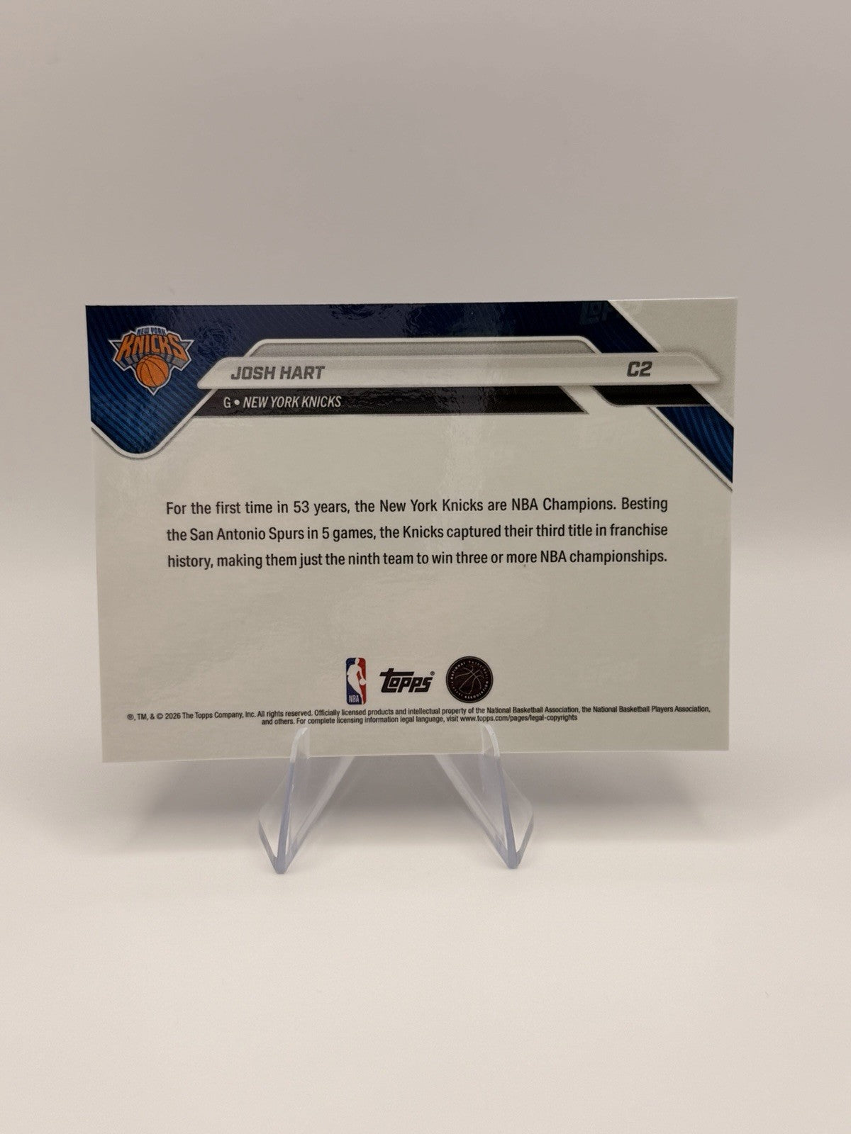Topps NOW 2025-26 NBA Finals Champions New York Knicks 15 Card Team Set Complete