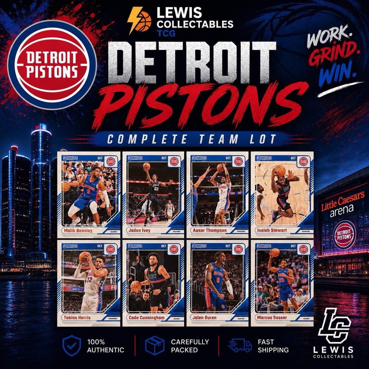 2024-25 Donruss Detroit Pistons Team Lot Cade Cunningham Ausar Thompson NM