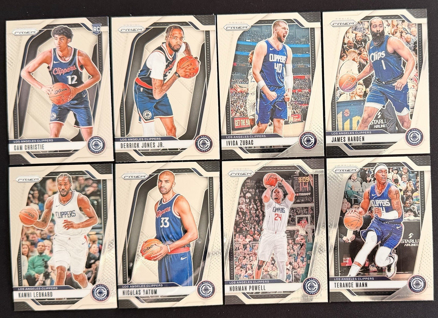 LA Clippers Team Lot Panini Prizm Cards Harden Leonard Zubac Christie RC NM
