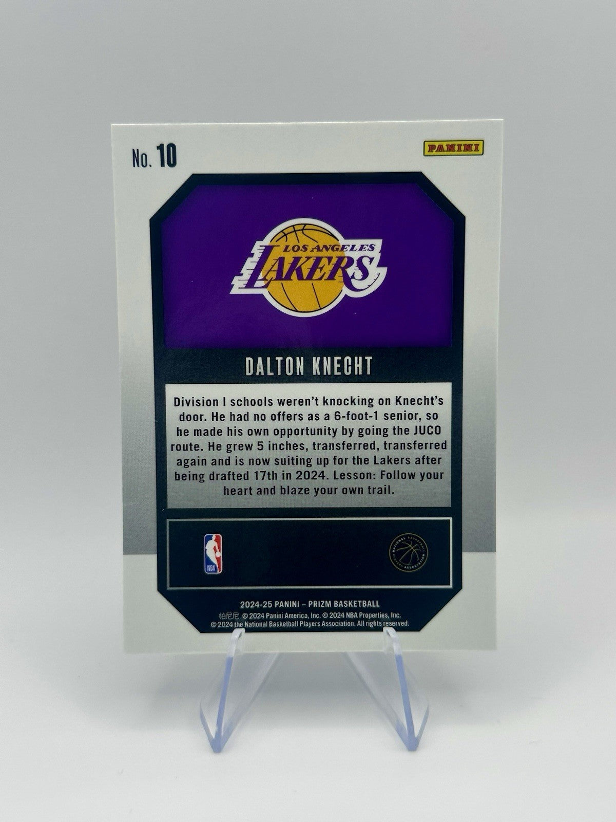2024-25 Panini Prizm Dalton Knecht RC #10 Emergent Los Angeles Lakers NBA Card