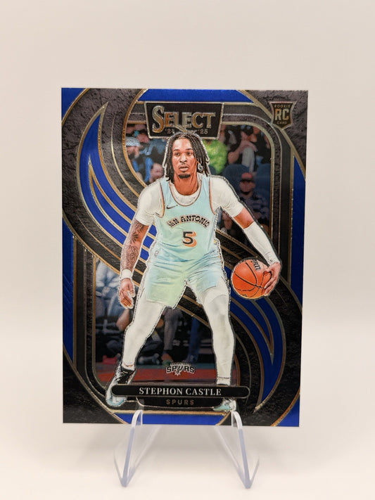 2024-25 Select Premier Blue Prizm SSPs Rookie #175 Stephon Castle - Spurs RC