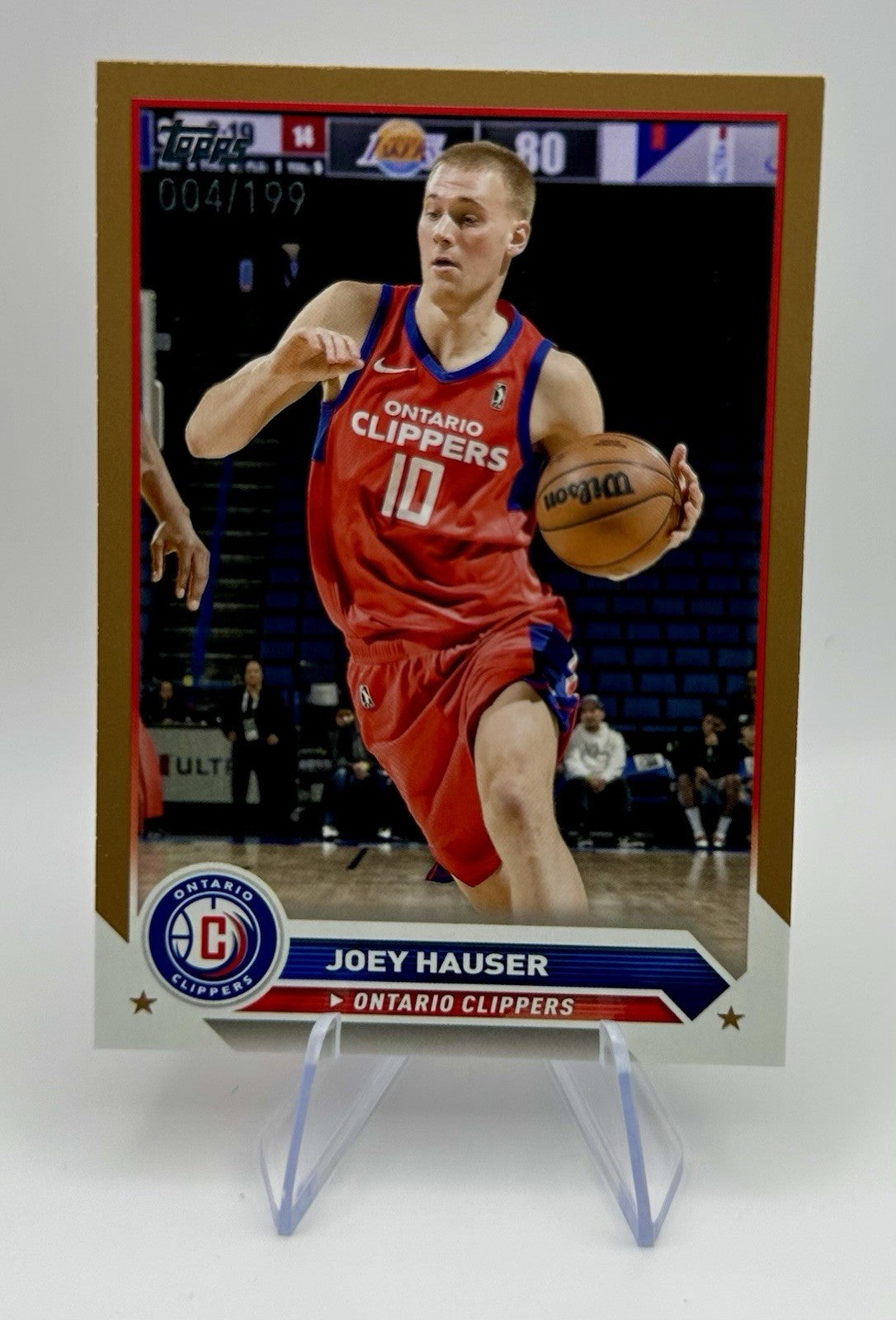 2024 Topps Joey Hauser Gold/199 Ontario Clippers #60 NBA Card