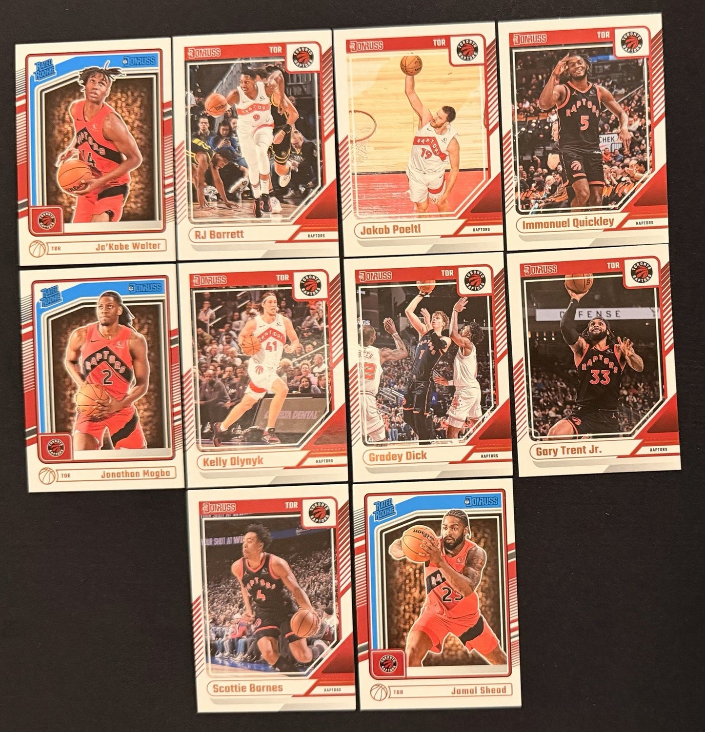 2024-25 Donruss Toronto Raptors Team Lot Barnes Barrett Walter RC NBA Card