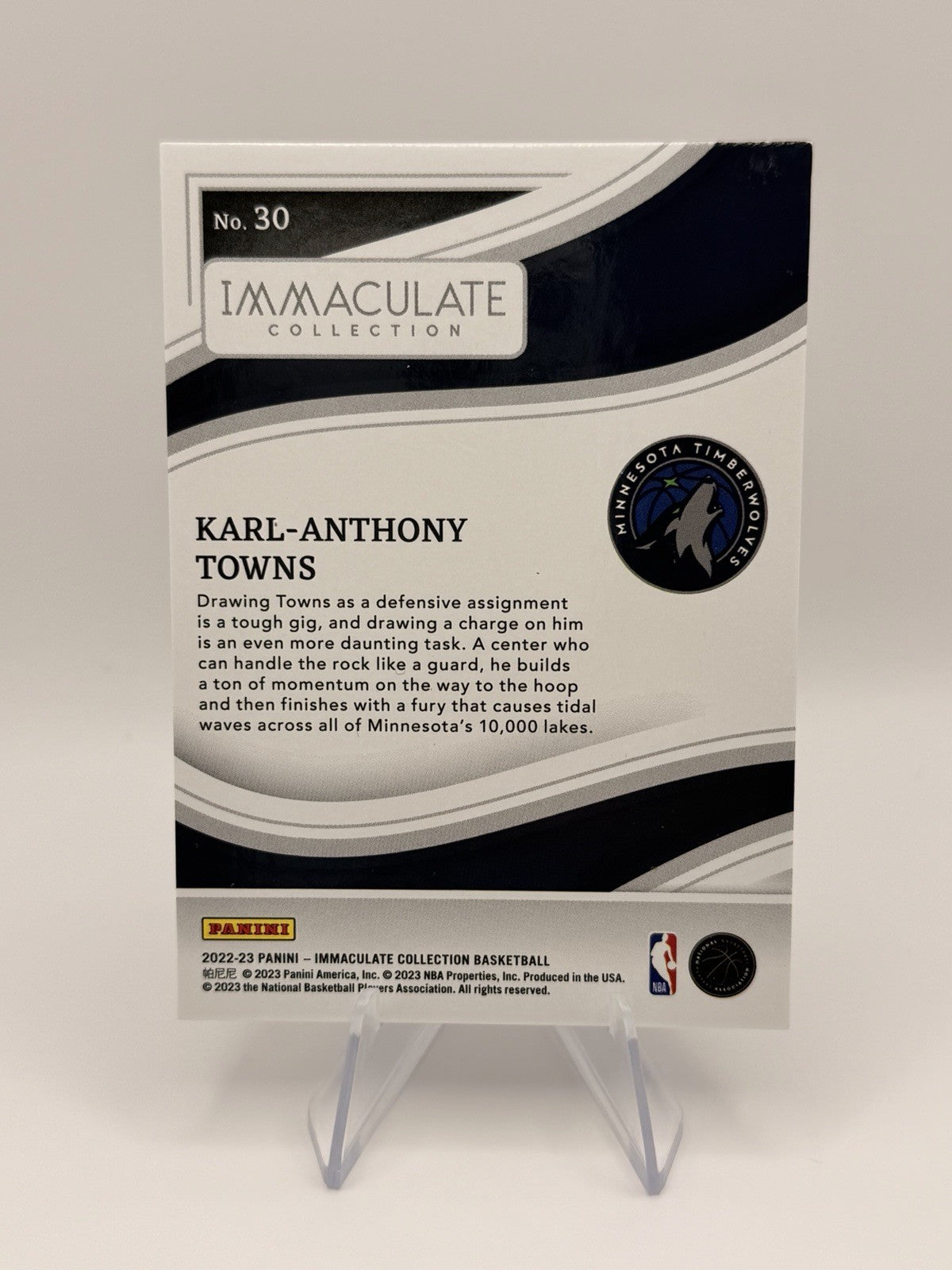 2022-23 Panini Immaculate Karl-Anthony Towns /10 Gold Parallel #30 Timberwolves