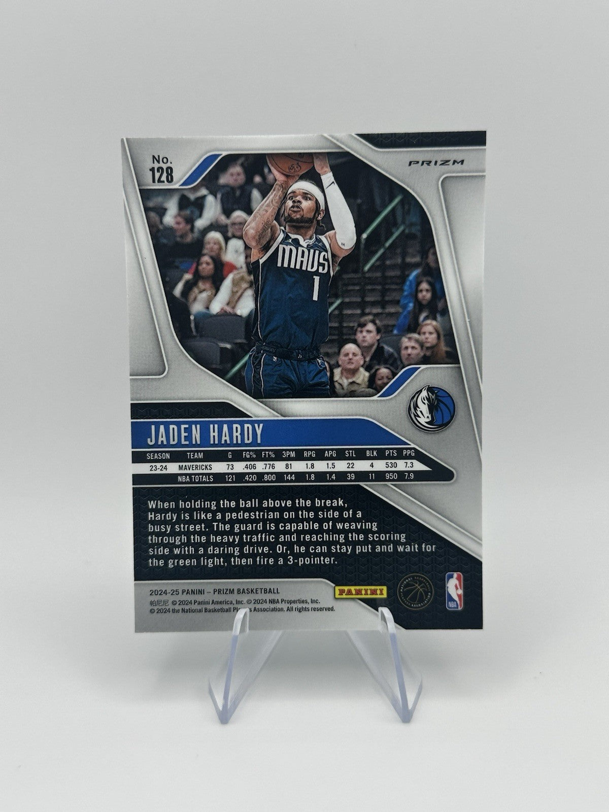 2024-25 Panini Prizm Green Prizm #128 Jaden Hardy Dallas Mavericks NBA Card