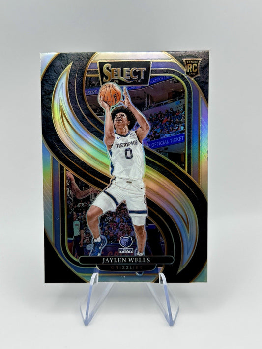 2024-25 Select Jaylen Wells Silver RC #188 Memphis Grizzlies Premier NBA Card