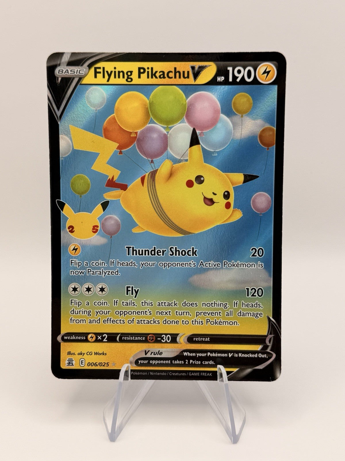2021 Pokemon Celebrations Flying Pikachu V NM 006/025 25th Anniversary