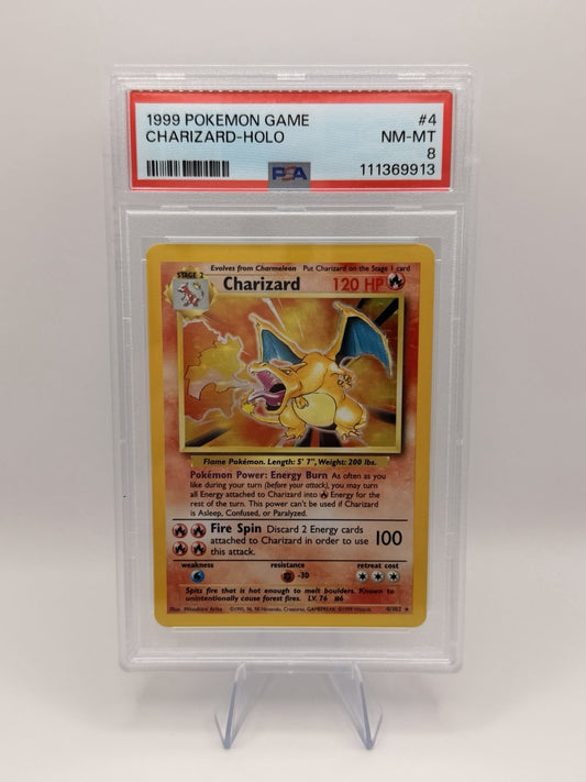 Charizard Holo 4/102 PSA 8 Base Set Unlimited 1999 Pokemon WOTC