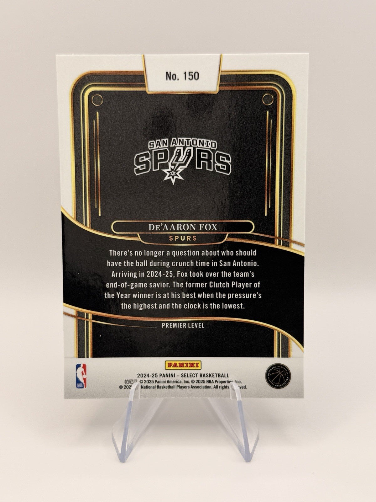 2024-25 Panini Prizm Select - Premier Level De'Aaron Fox #150 Silver Prizm