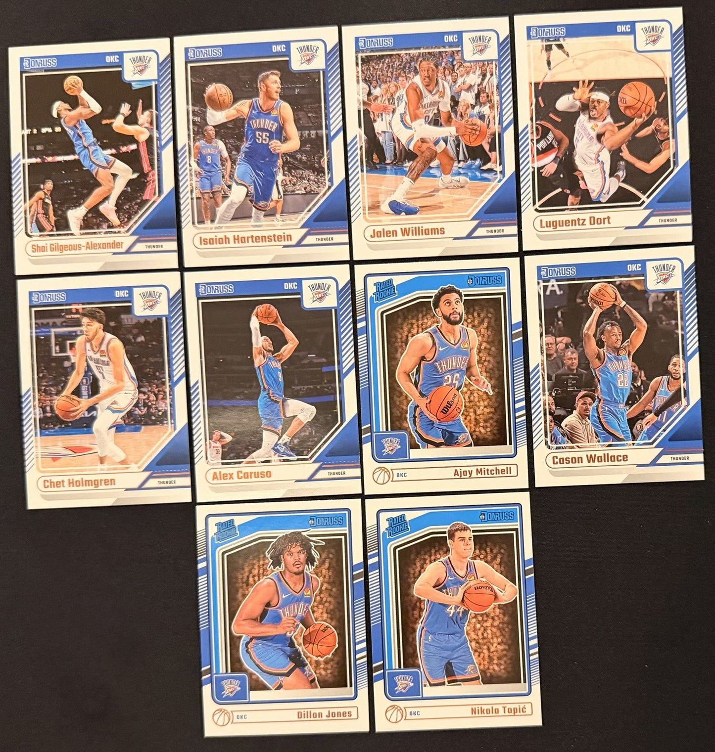2024-25 Donruss Oklahoma City Thunder Team Lot SGA Holmgren Wallace RC NBA Card