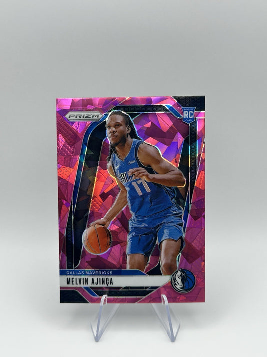 2024-25 Panini Prizm Melvin Ajinca RC #255 Dallas Mavericks Pink NBA Card