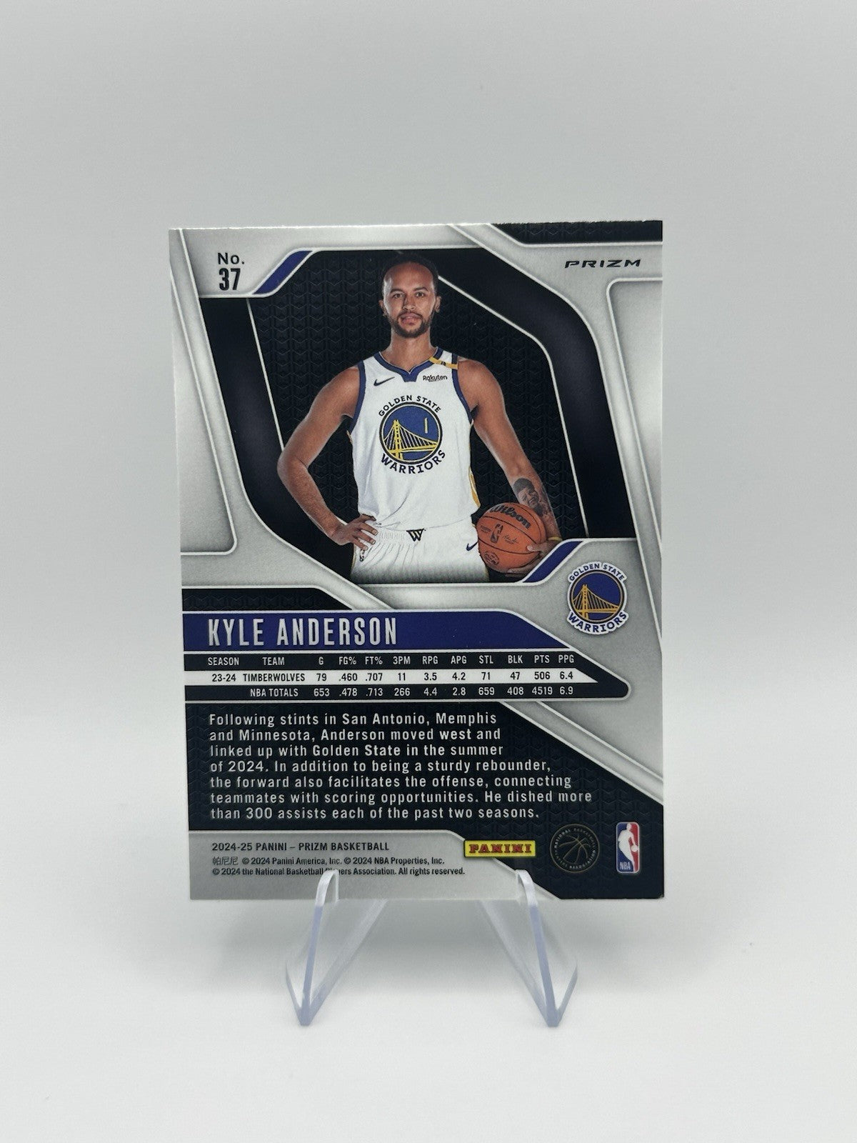 2024-25 Panini Prizm Green Prizm #37 Kyle Anderson Golden State Warriors