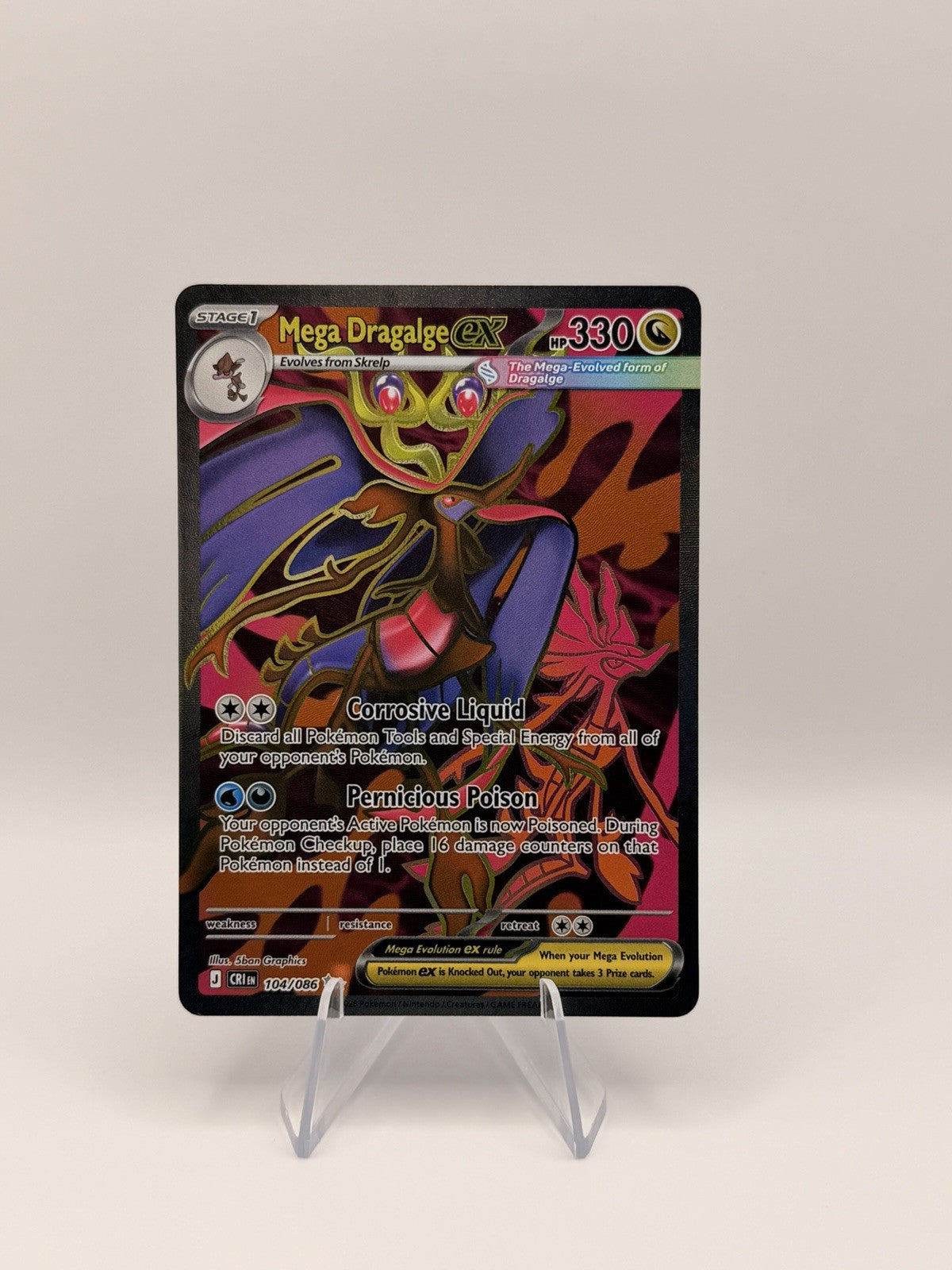 Pokemon Chaos Rising Mega Dragalge ex 104/086 & 118/086 Secret Rare Lot NM