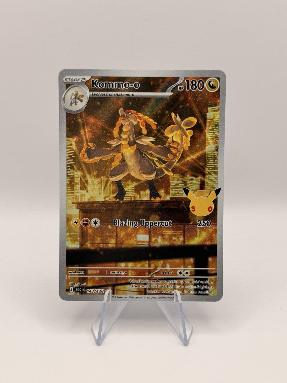 Kommo-o 143/128 Illustration Rare 30th Celebration Pokémon TCG English