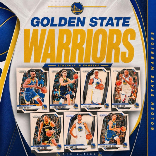 Golden State Warriors Team Lot Panini Prizm Cards Kuminga Podziemski Green