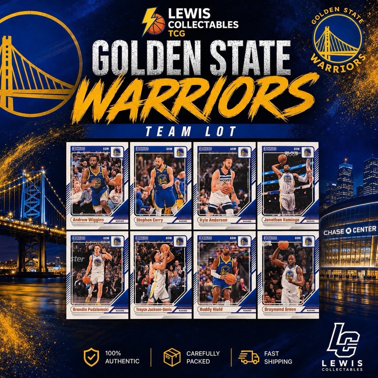 2024-25 Donruss Golden State Warriors Team Lot Curry Kuminga Green Wiggins
