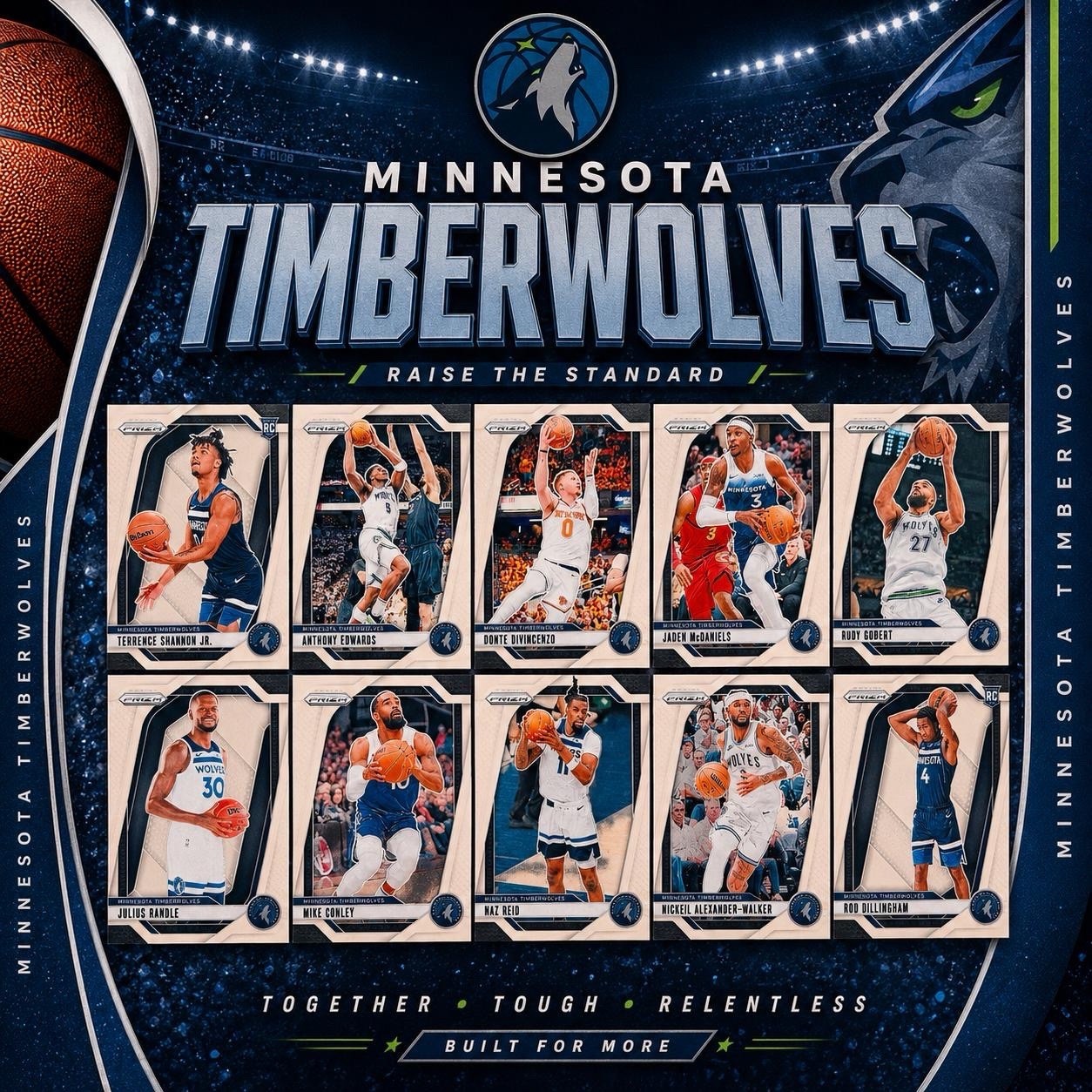 Minnesota Timberwolves Team Lot Panini Prizm Cards Edwards Dillingham RC NM