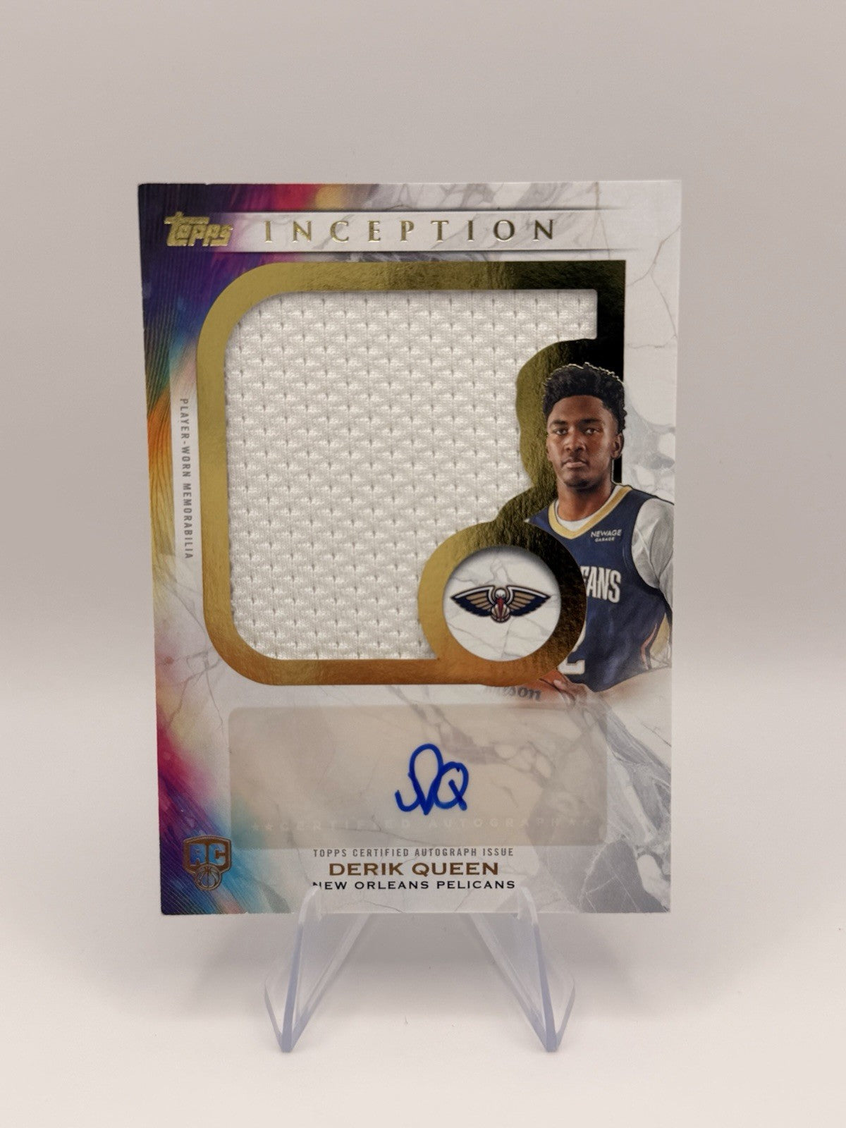 Derik Queen 2025-26 Topps Inception Rookie Jumbo Relic Auto RC RJ-DQ Pelicans