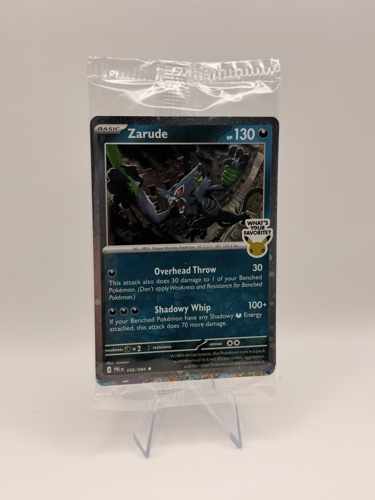 Zarude 056/084 Pokemon EB Games Stamped Promo card - Sealed