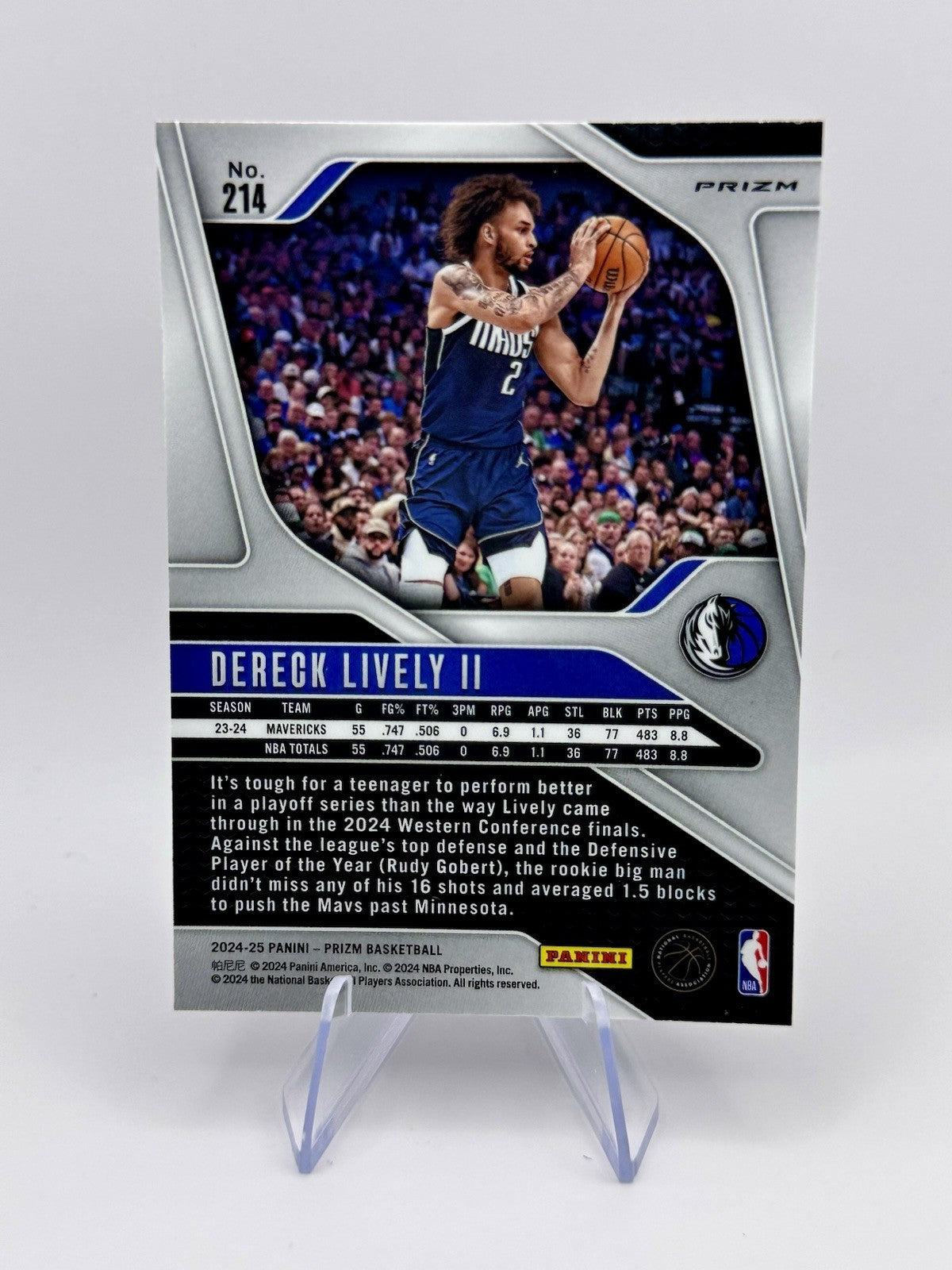 2024-25 Panini Prizm Prizm Dereck Lively II RC Fast Break Prizm Mavericks #214
