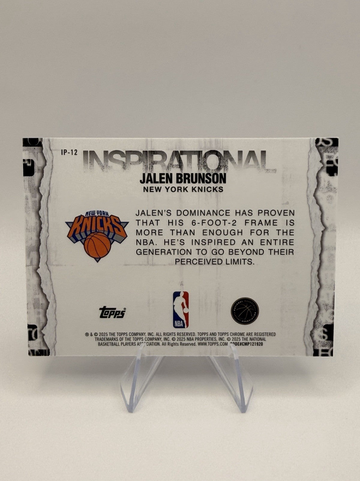 2025-26 Topps JALEN BRUNSON Topps Chrome Inspirational #IP-12
