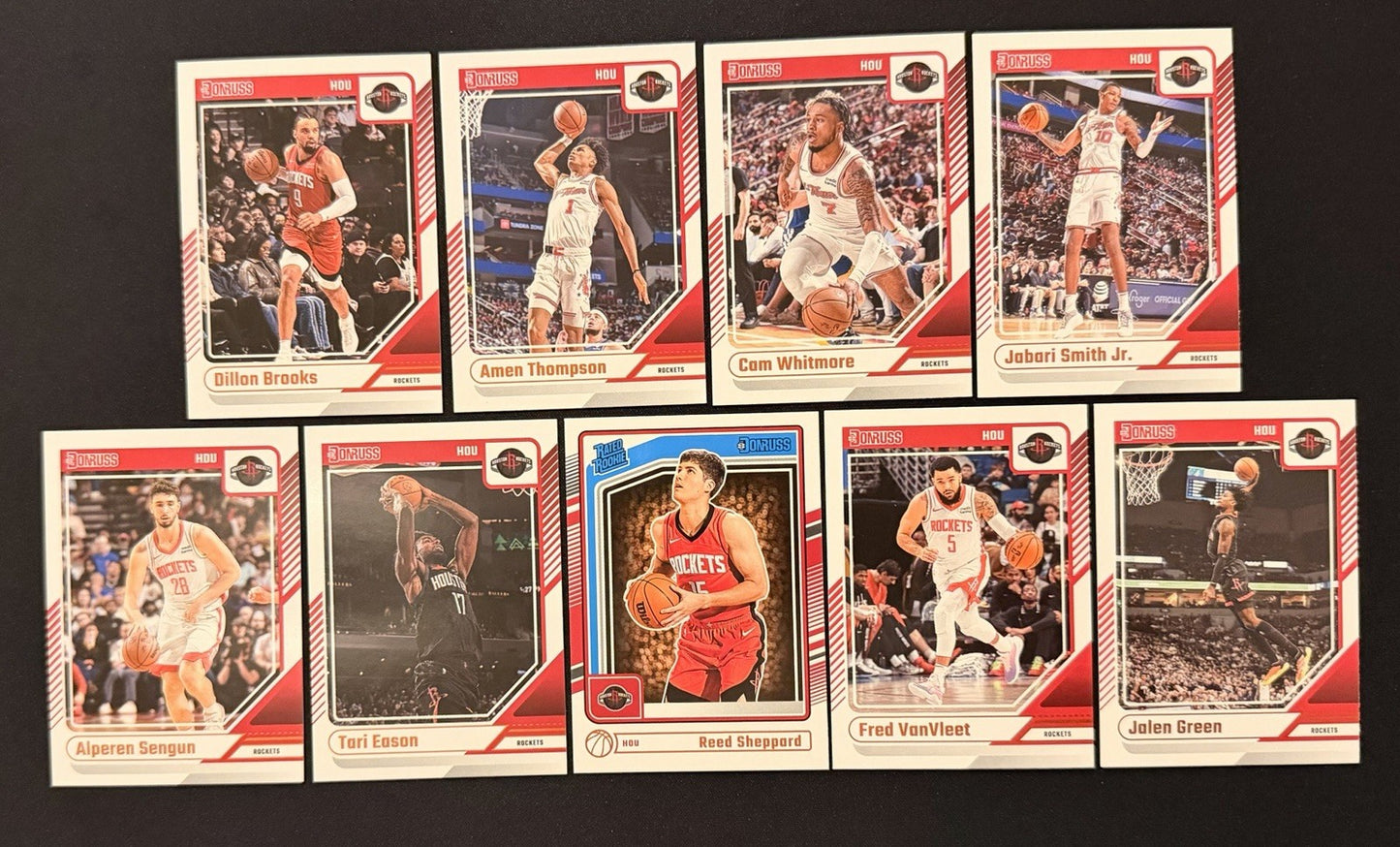 2024-25 Donruss Houston Rockets Team Lot Reed Sheppard Amen Thompson Sengun