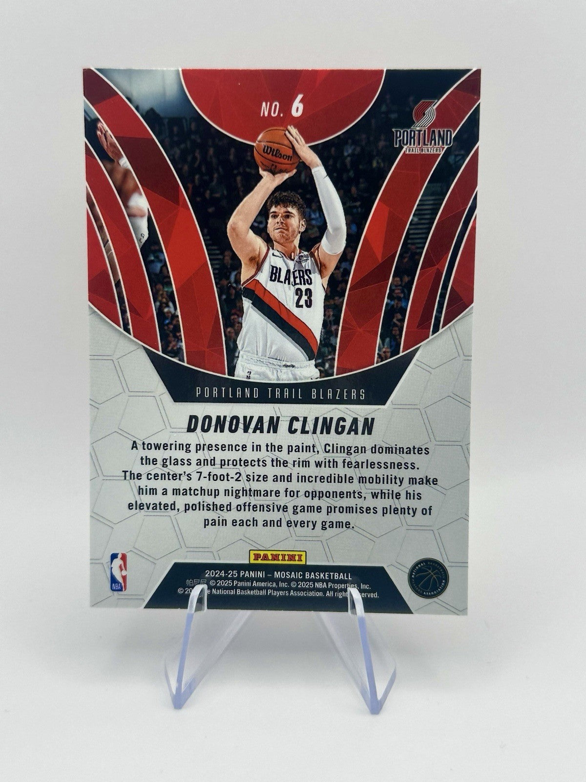 2024-25 Panini Mosaic #6 Donovan Clingan RC Elevate NBA Card