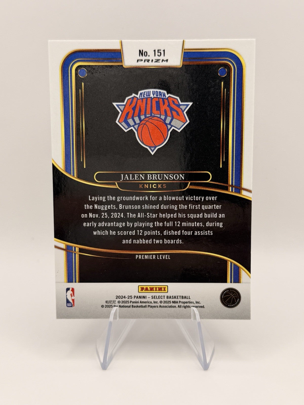 2024-25 Panini Select - Premier Level Jalen Brunson #151 Silver Prizm